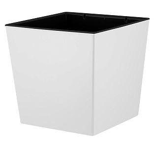 Горшок для цветов InGreen London CUBE 177х177мм  4,2л c дренажной вставкой, белоснежный жасмин